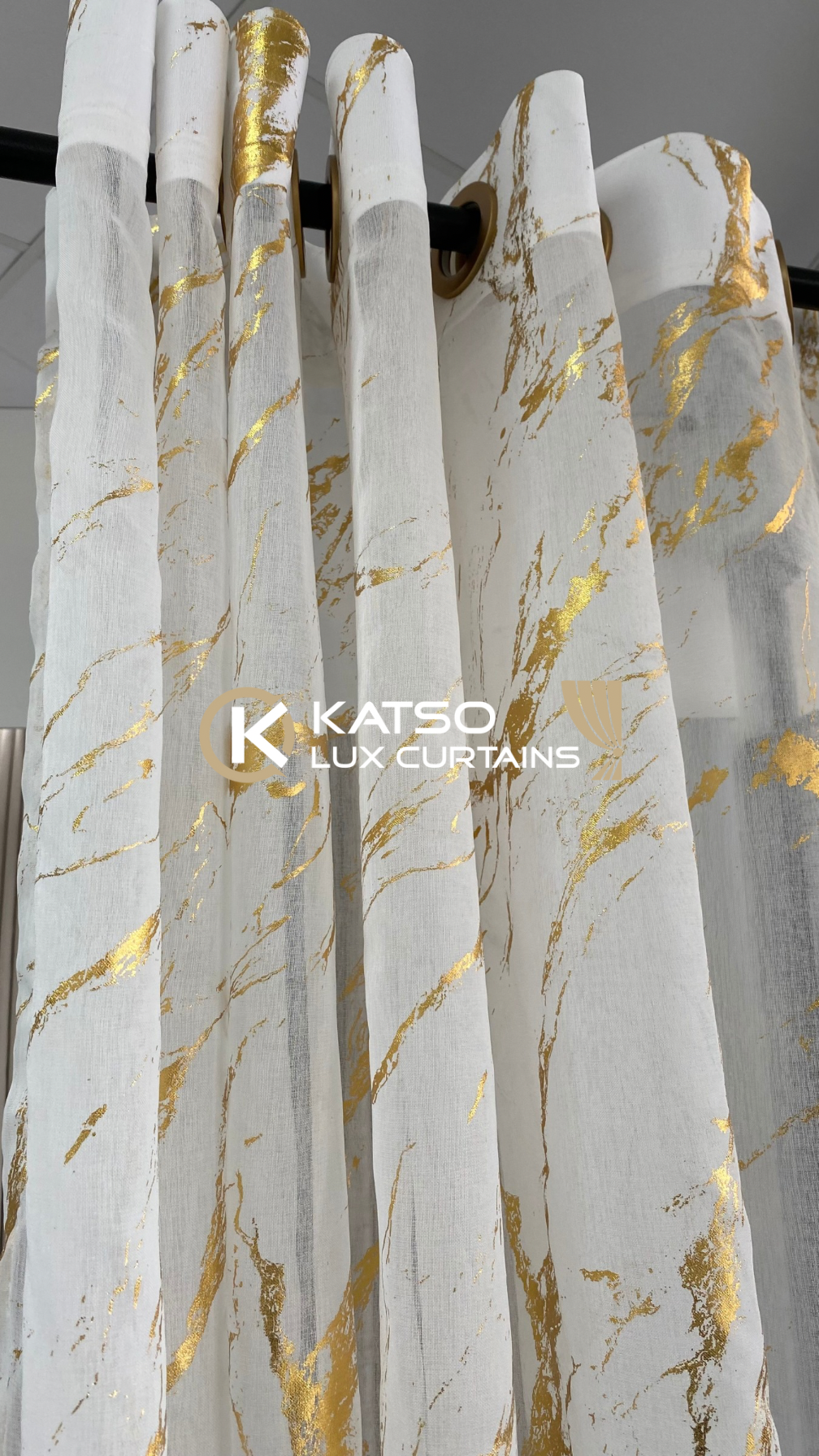 Lace Curtain - Thandiwe - White and Gold