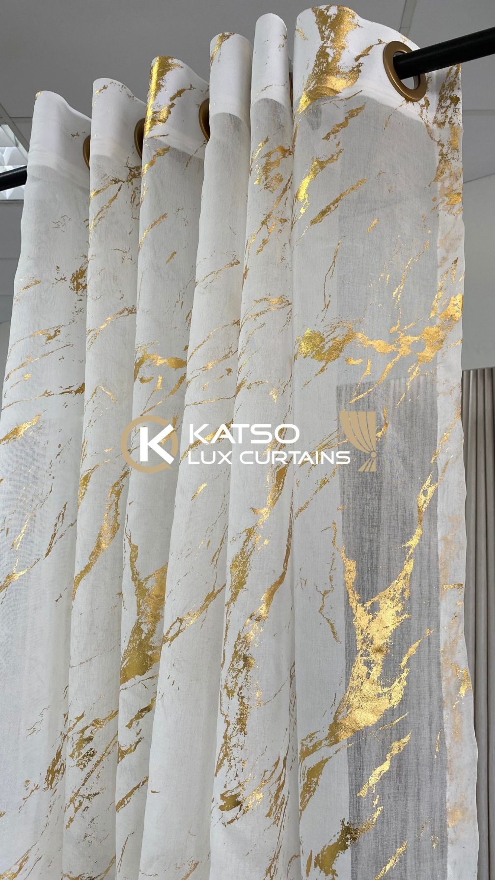 Lace Curtain - Thandiwe - White and Gold