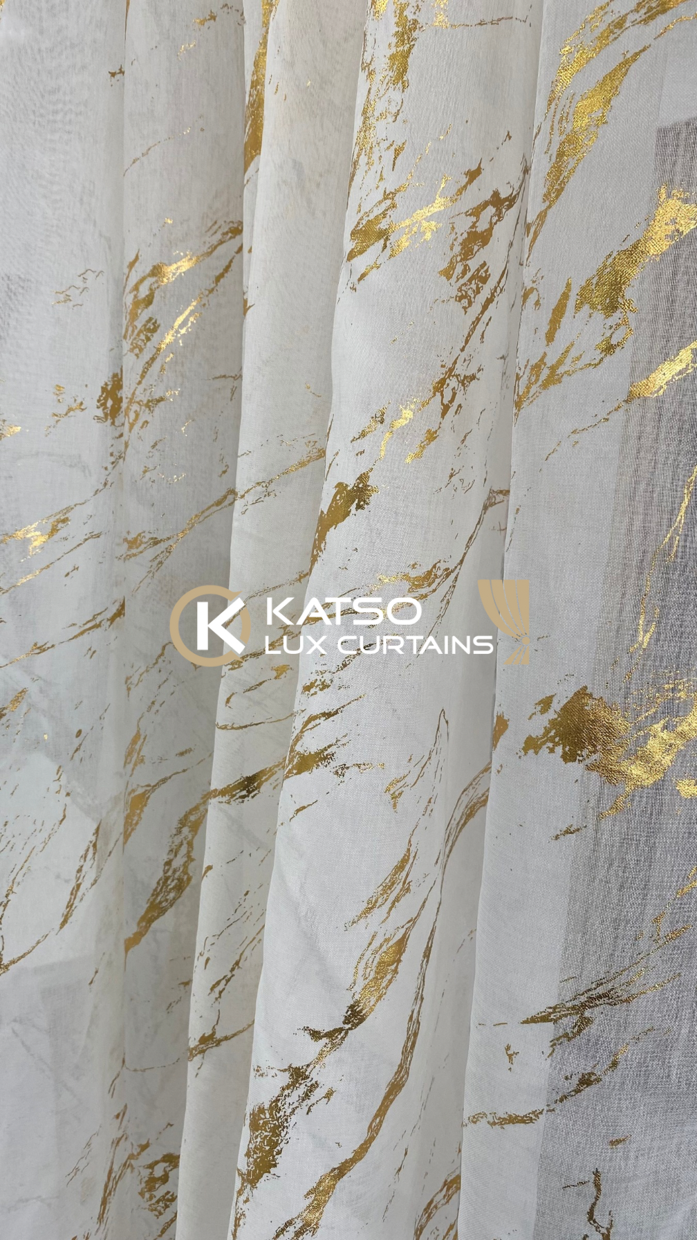 Lace Curtain - Thandiwe - White and Gold