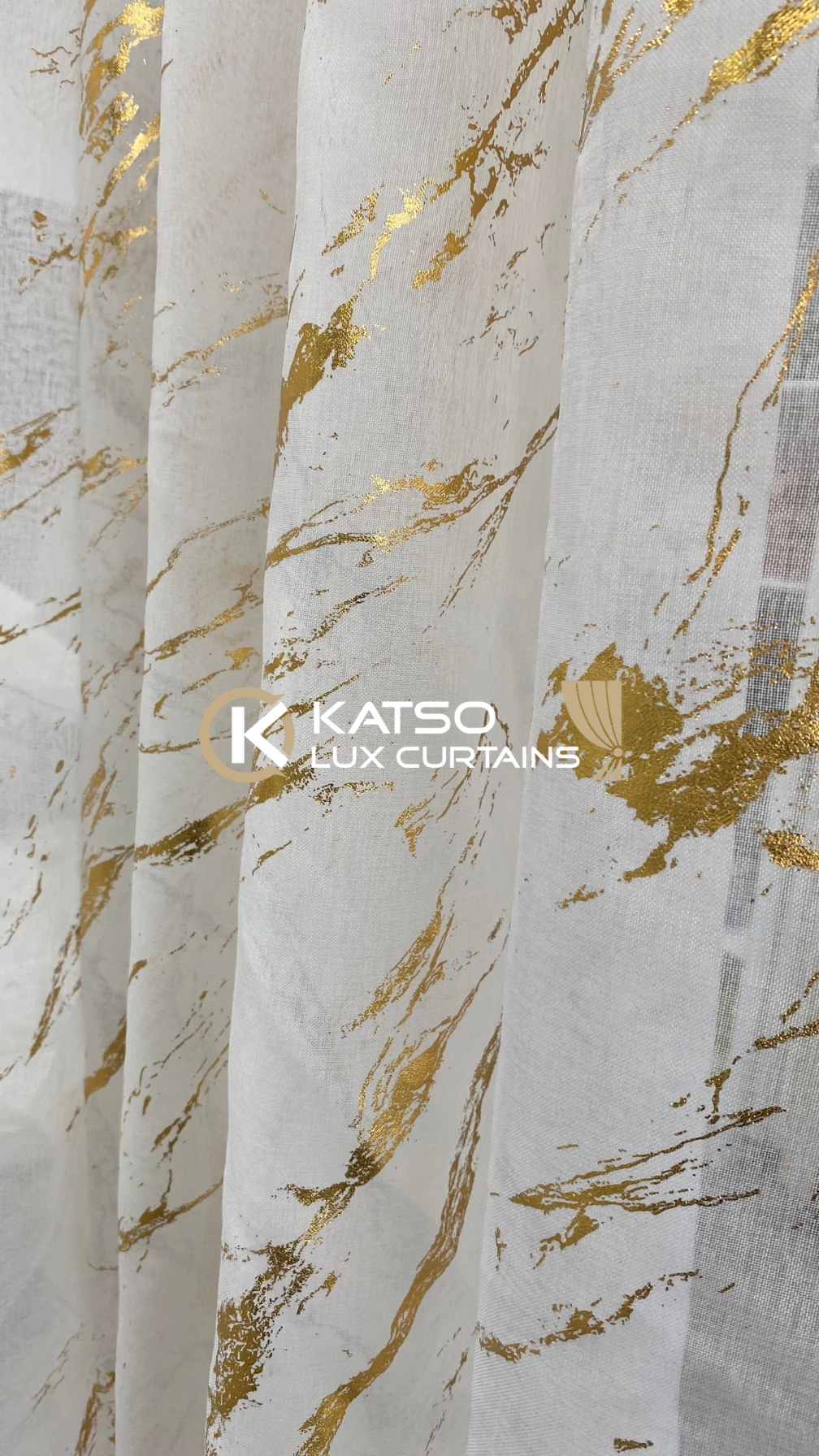 Lace Curtain - Thandiwe - White and Gold