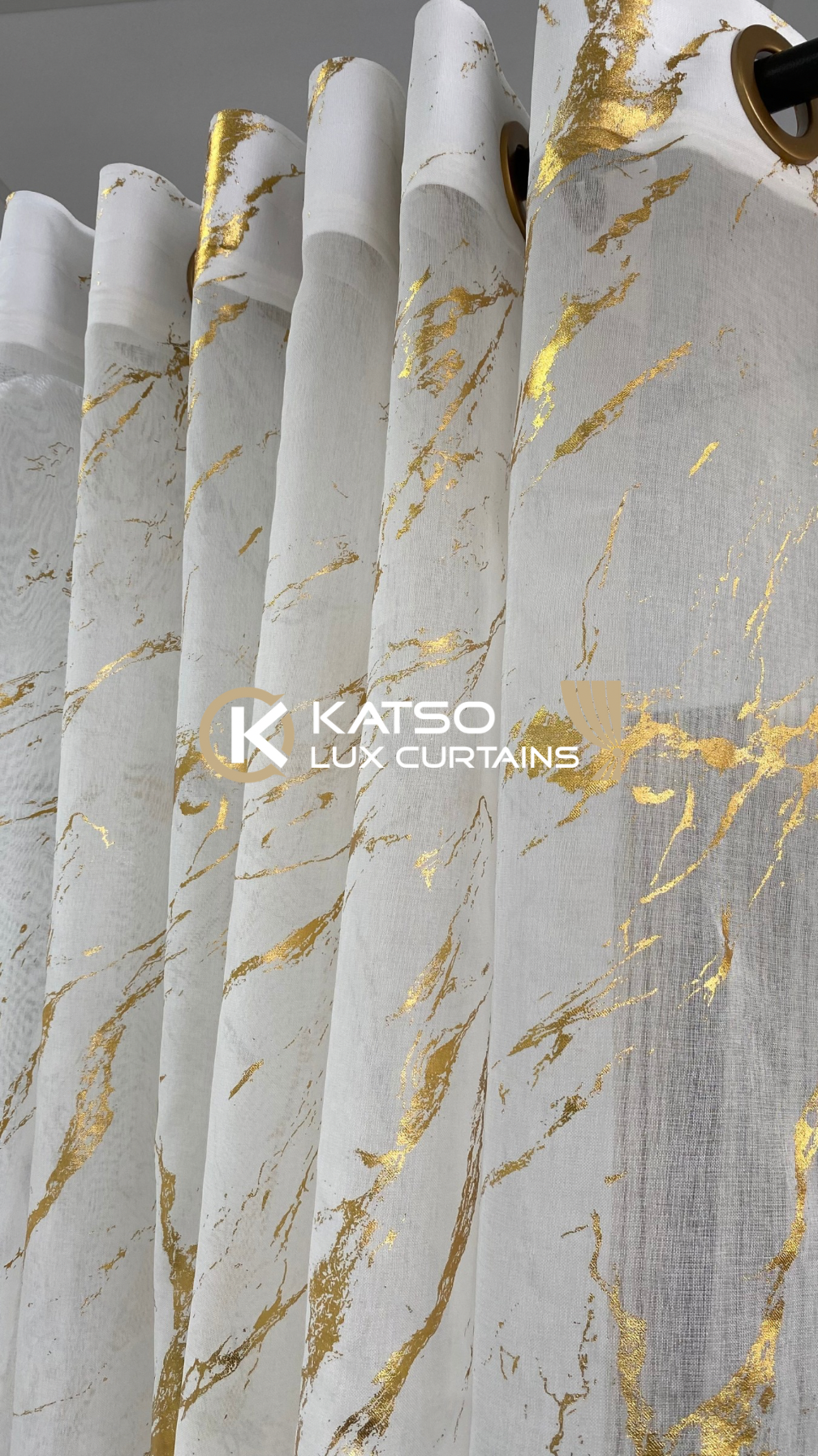 Lace Curtain - Thandiwe - White and Gold