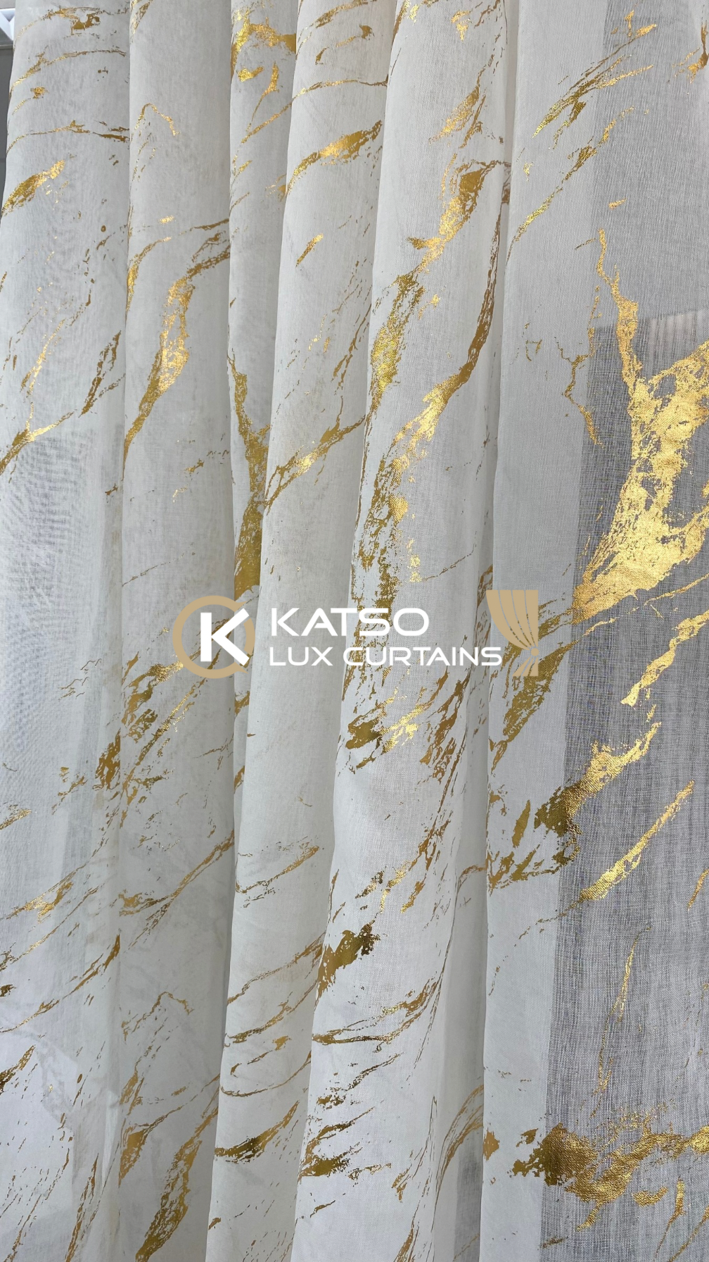 Lace Curtain - Thandiwe - White and Gold