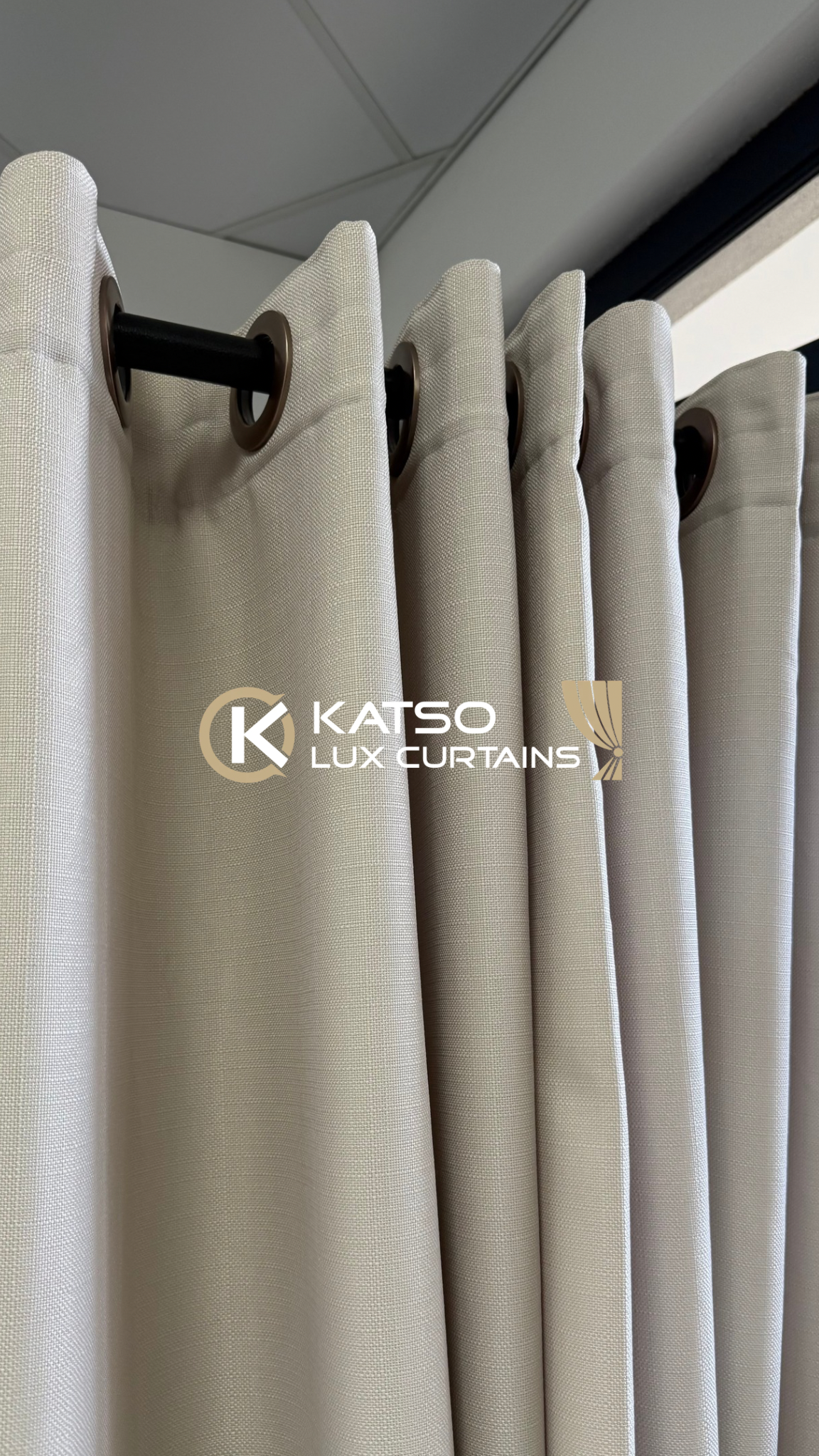 Lize Made-to-Measure Curtain, Stone Beige | Eyelet, Taped or Wave