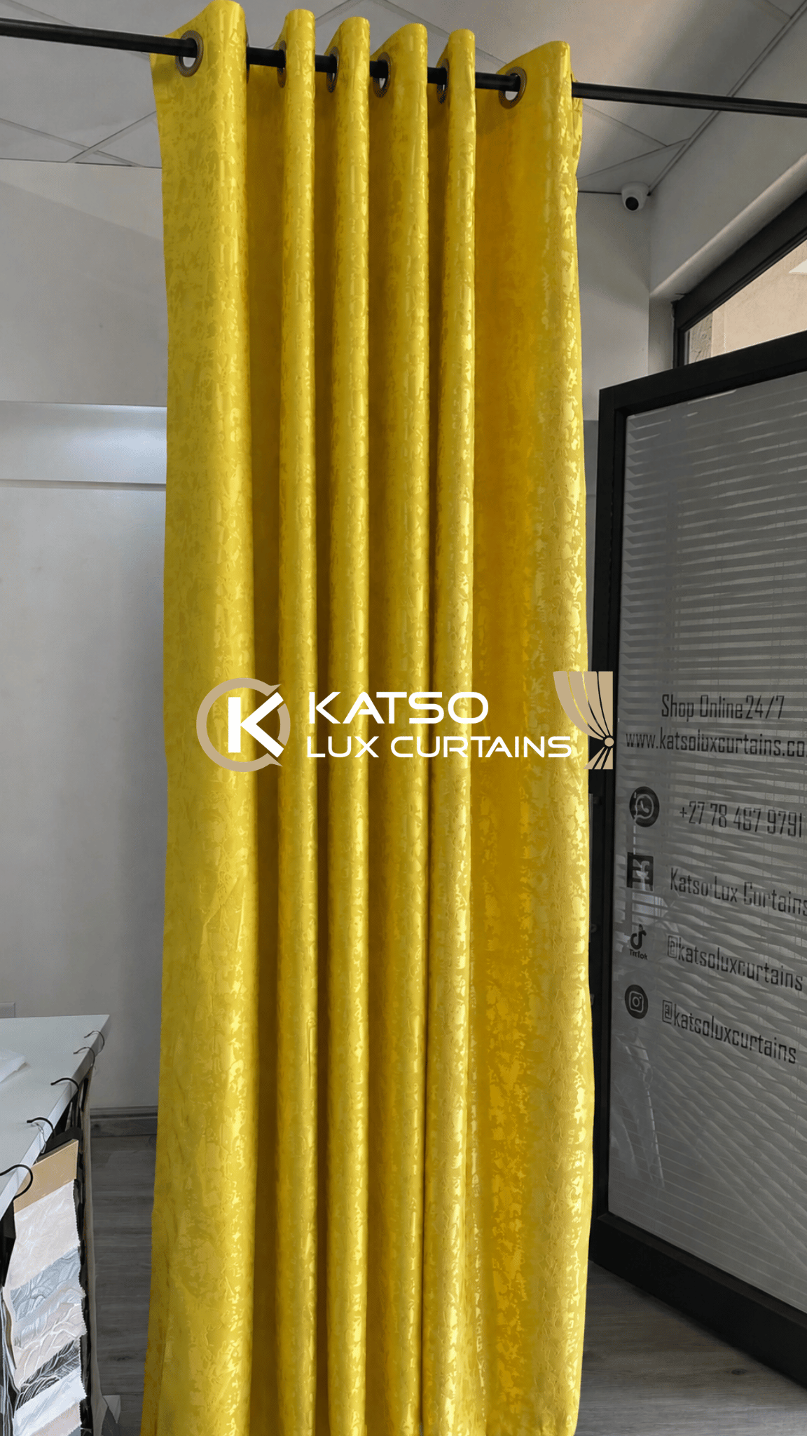 Anika Made-to-Measure Curtain, Golden Yellow | Eyelet, Taped or Wave