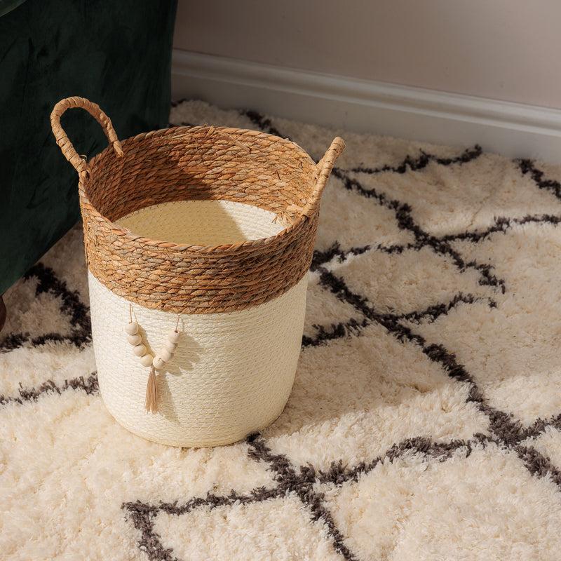 Conical Bulrush & Paper Basket - Milk-Basket