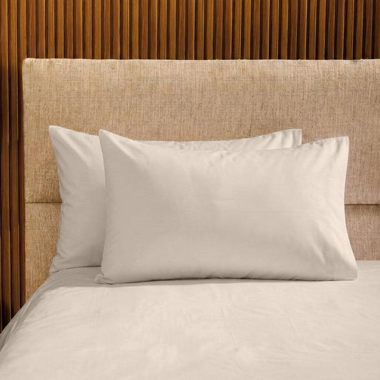 200 Thread Count 100% Cotton Percale Pillowcase Stone-Pillowcases