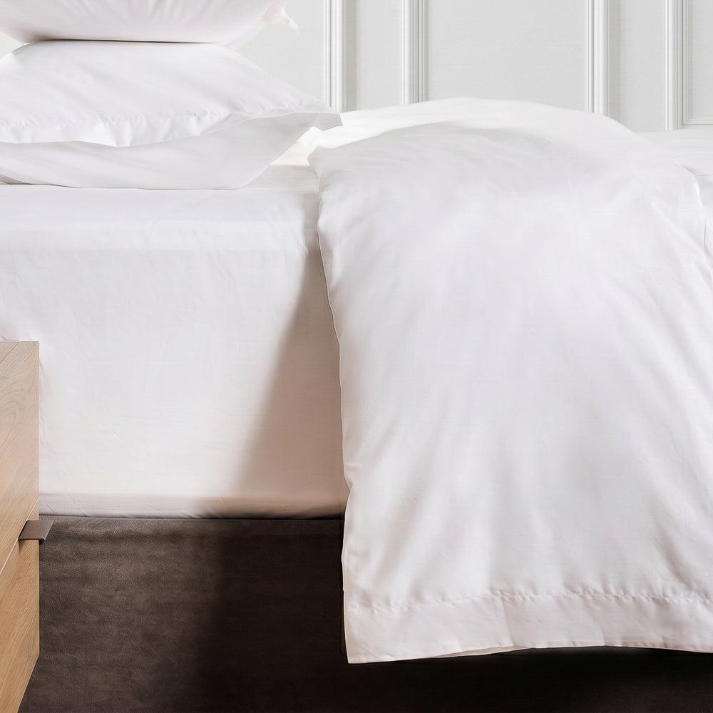 200 Thread Count Flap Oxford 100% Cotton Duvet Cover White-Duvet Covers