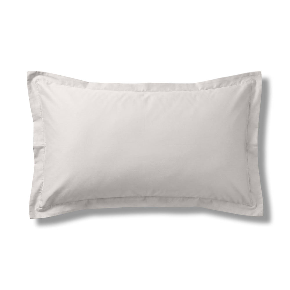 200 Thread Count Oxford Cotton Rich Percale Pillowcase Light Grey-Pillowcases