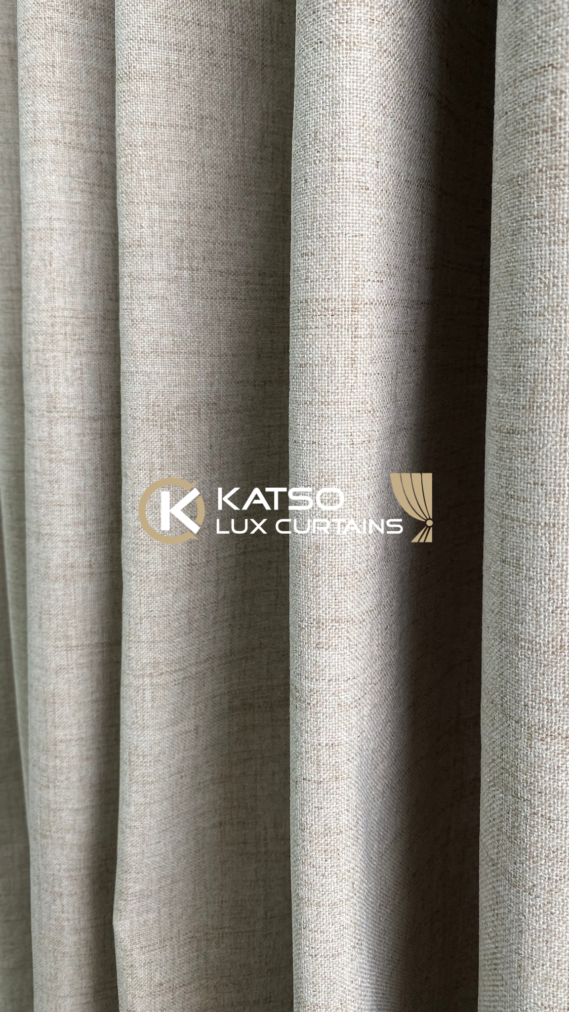 Beige 100% Blockout Front Curtain - Victoria