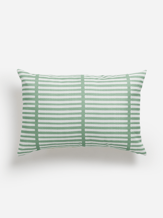 Green Textured Stripe Scatter Cushion