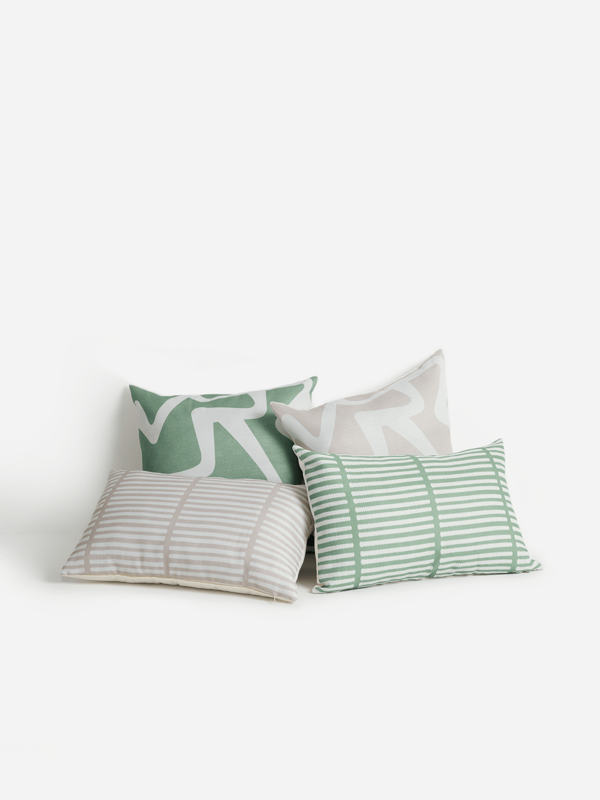 Green Textured Stripe Scatter Cushion