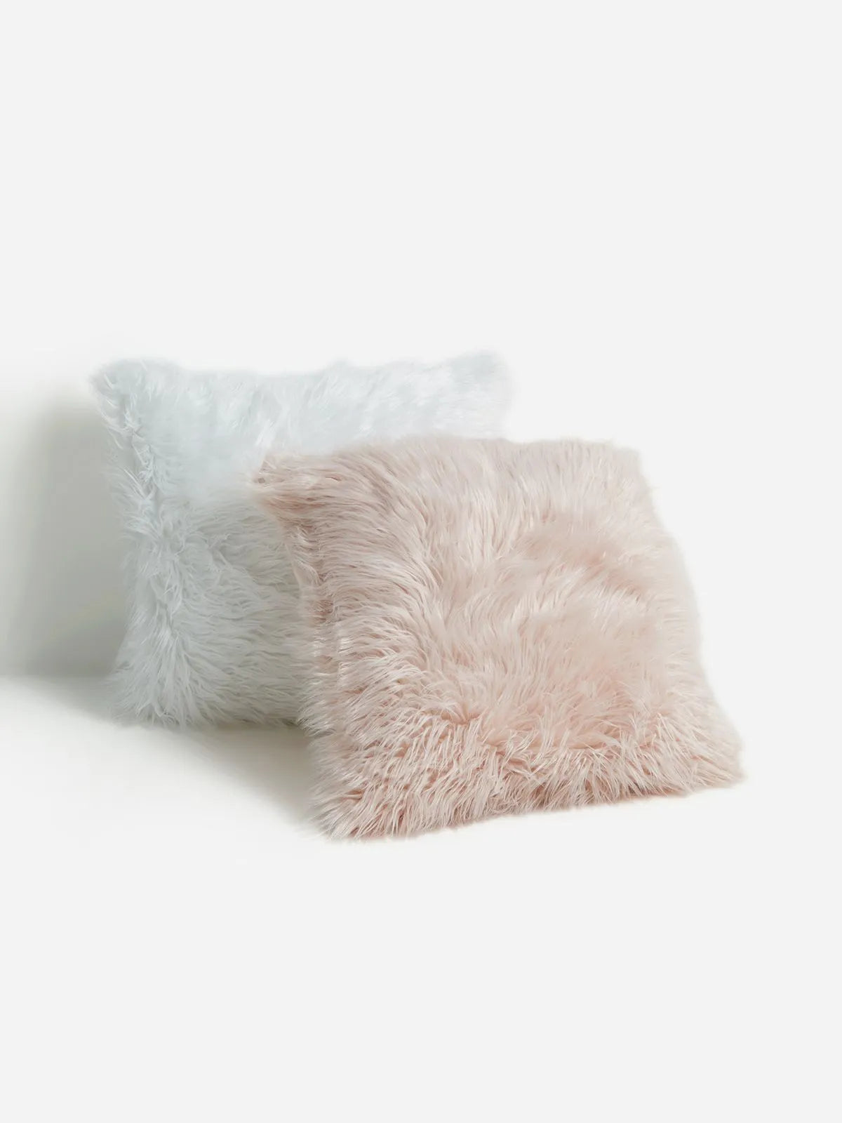 White Long Fur Scatter Cushion