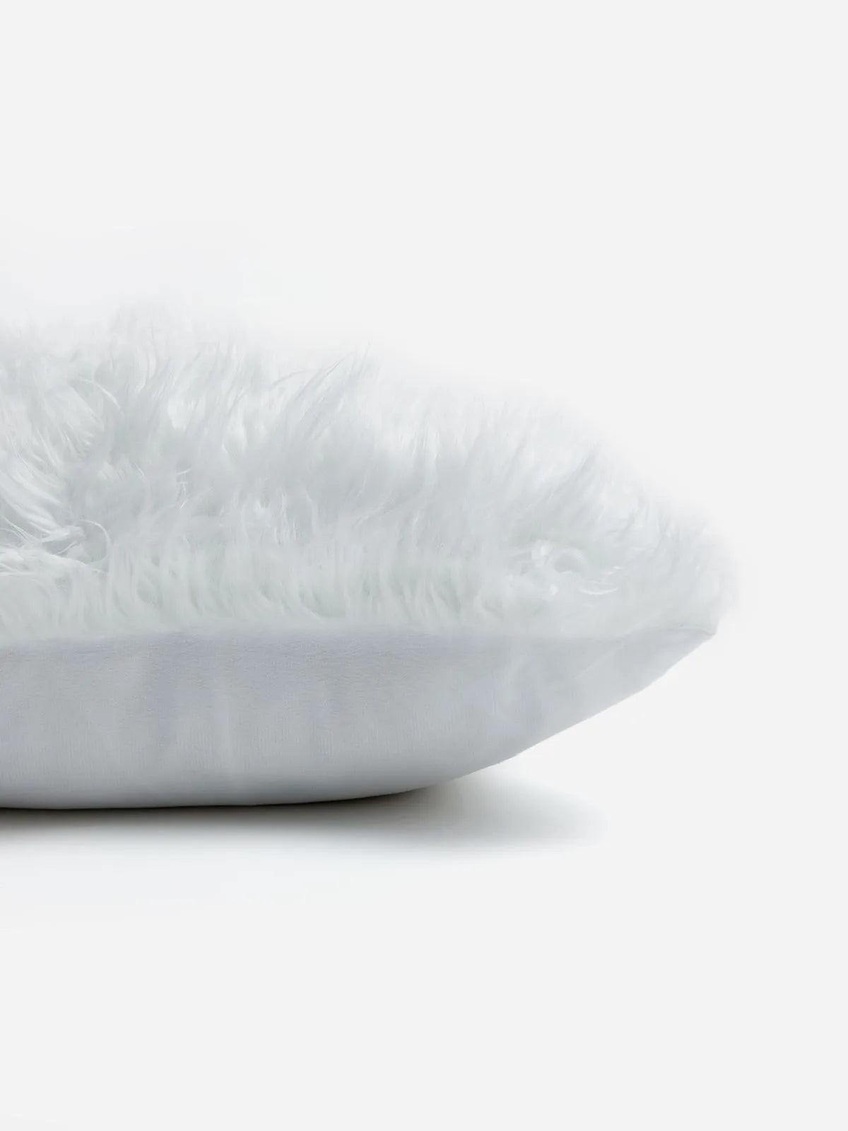 White Long Fur Scatter Cushion