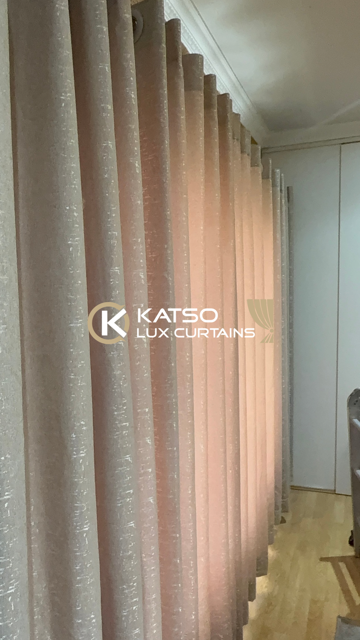 Khensani Made-to-Measure Curtain, Mushroom Beige | Eyelet, Taped or Wave