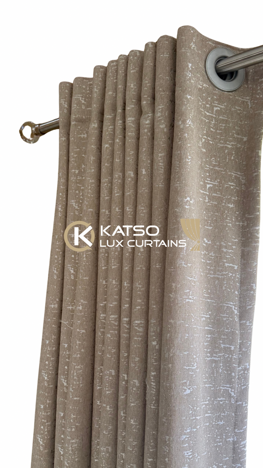 Khensani Made-to-Measure Curtain, Mushroom Beige | Eyelet, Taped or Wave