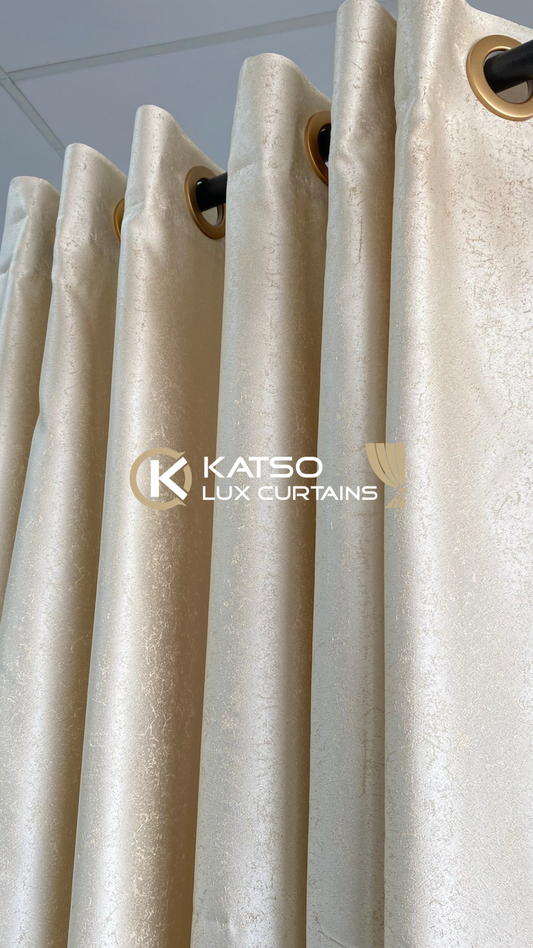 Thandiwe Made-to-Measure Curtain, Warm Ivory | Eyelet, Taped or Wave