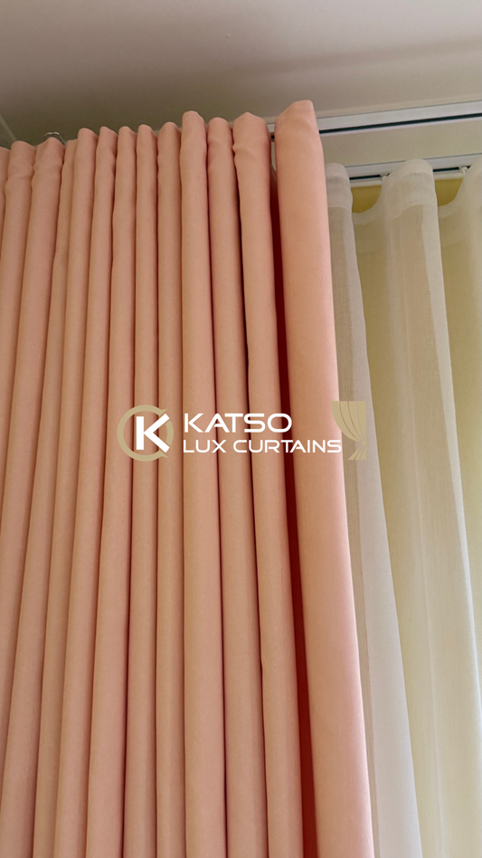 Nandi Made-to-Measure Curtain, Blush Pink | Eyelet, Taped or Wave