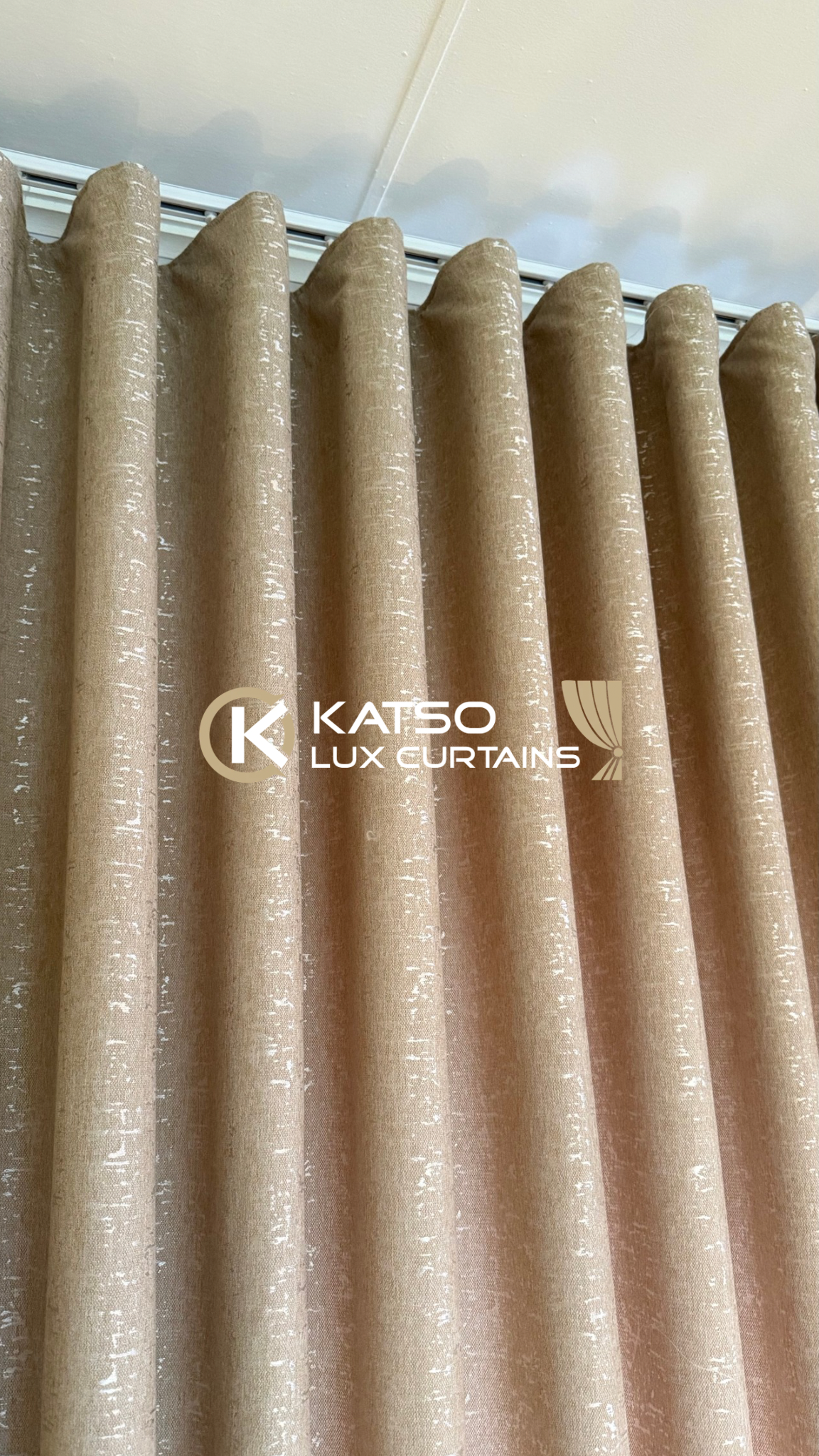 Mia Made-to-Measure Curtain, Warm Taupe Beige | Eyelet, Taped or Wave