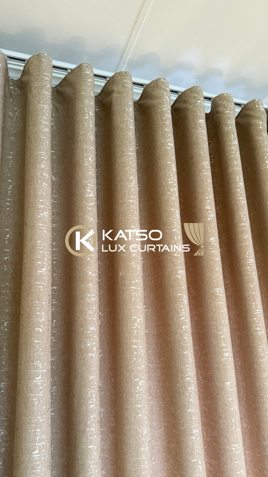 Mia Made-to-Measure Curtain, Warm Taupe Beige | Eyelet, Taped or Wave