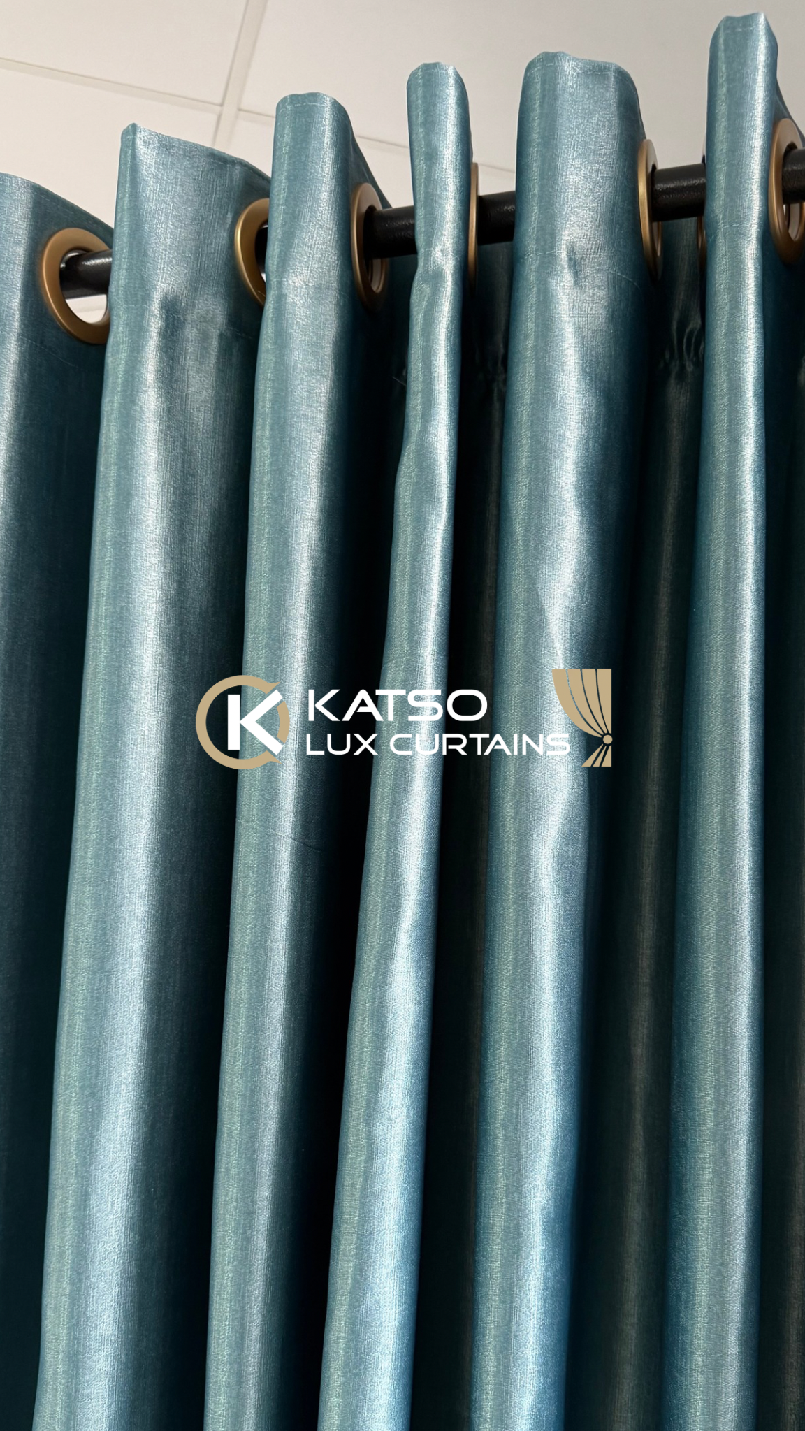 Tintswalo Made-to-Measure Curtain, Deep Teal | Eyelet, Taped or Wave
