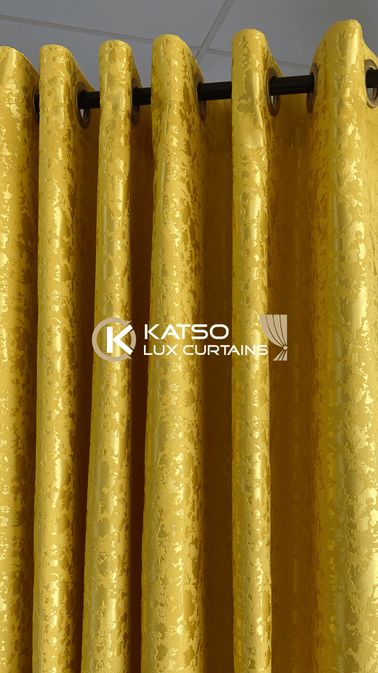 Anika Made-to-Measure Curtain, Golden Yellow | Eyelet, Taped or Wave