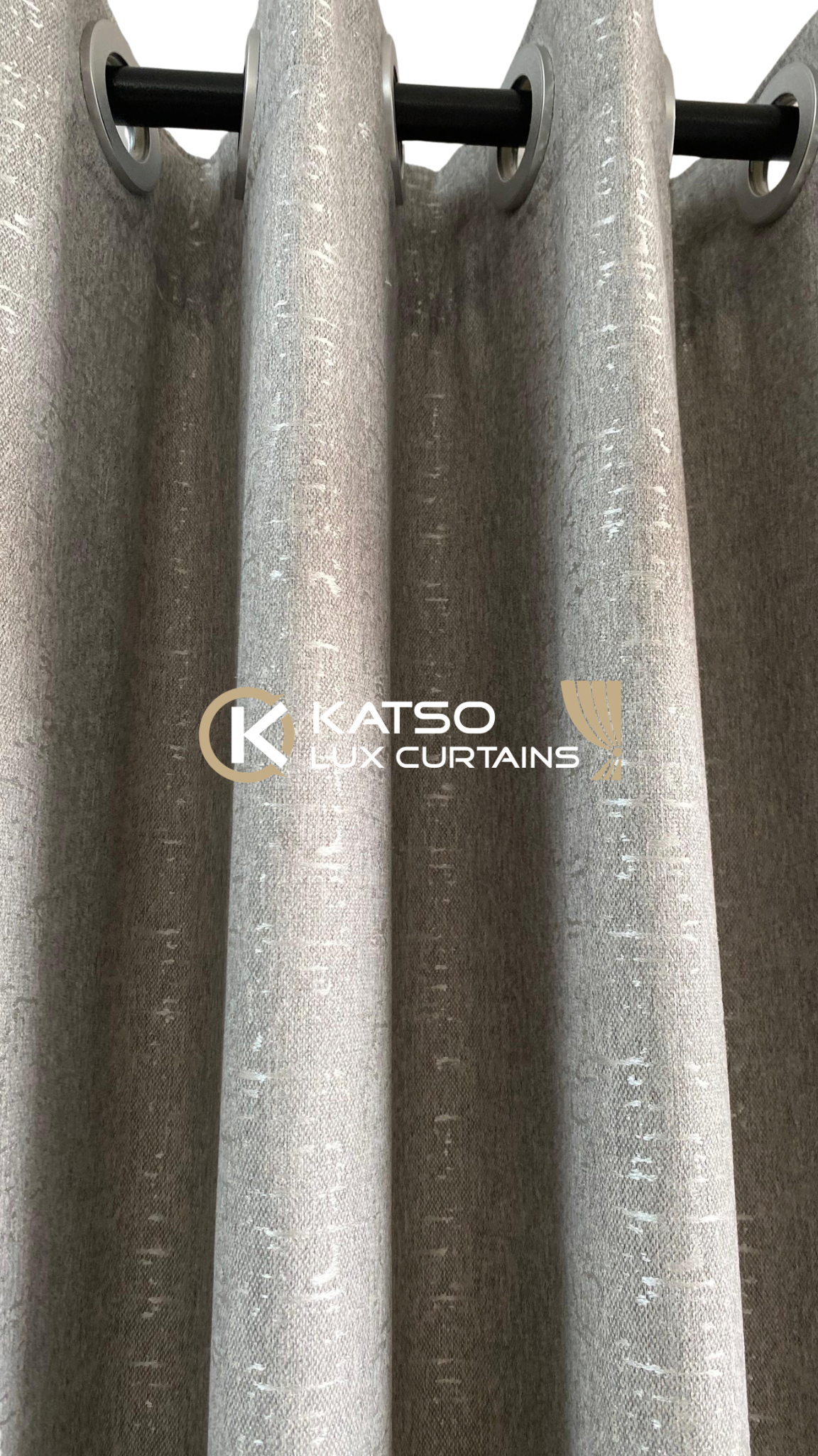Rebecca Made-to-Measure Curtain, Light Grey | Eyelet, Taped or Wave
