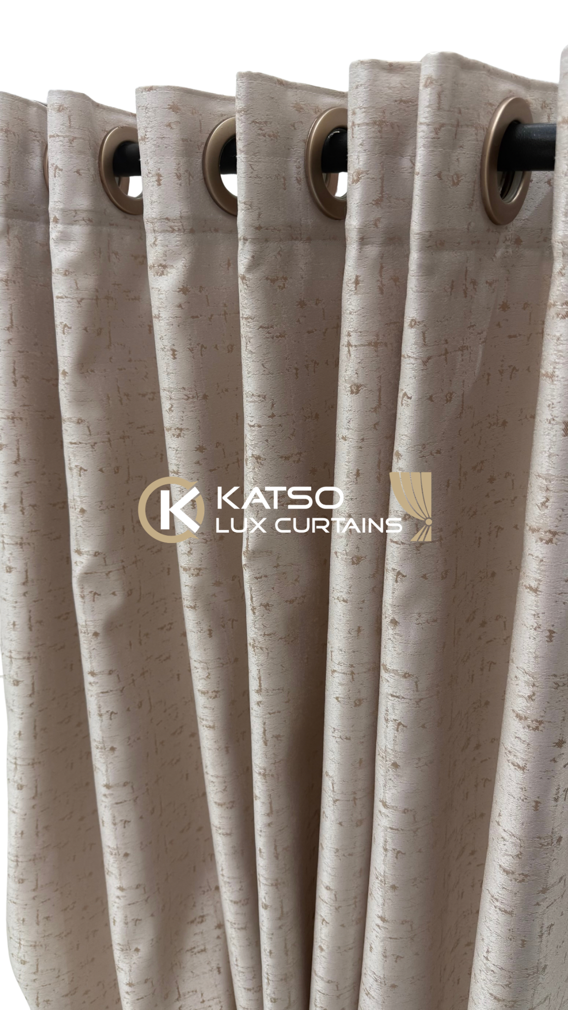 Marlene Made-to-Measure Curtain, Light Stone | Eyelet, Taped or Wave