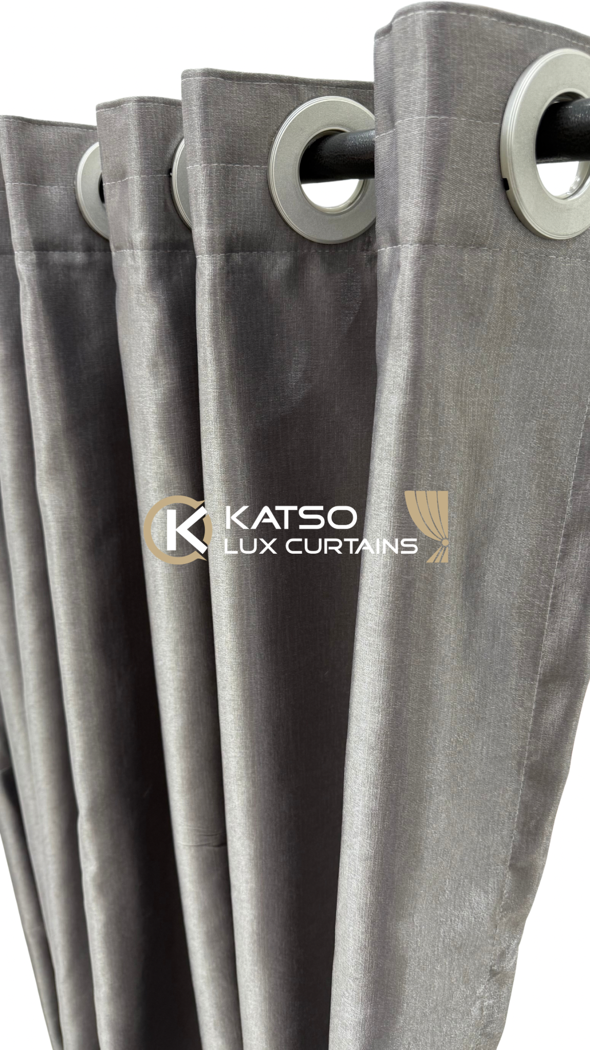 Sibongile Made-to-Measure Curtain, Mid Grey | Eyelet, Taped or Wave