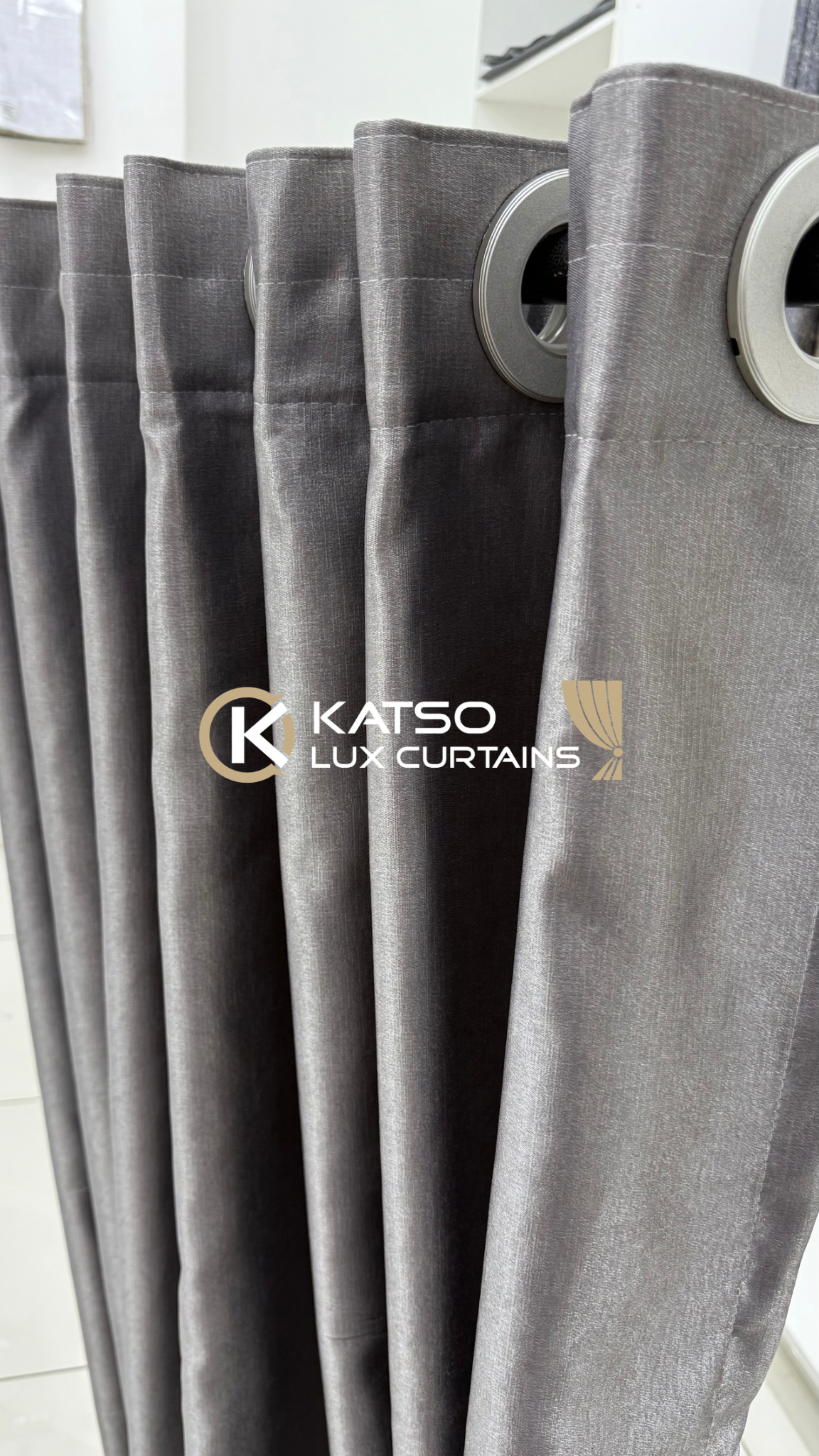Sibongile Made-to-Measure Curtain, Mid Grey | Eyelet, Taped or Wave