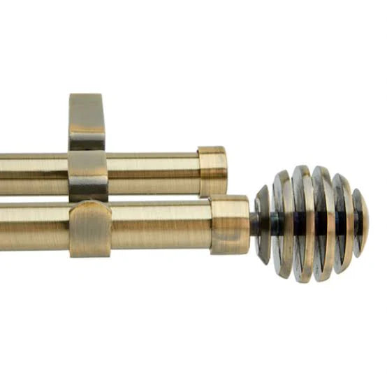 COMBO SET - Bronze Spiral Double Curtain Rod Set