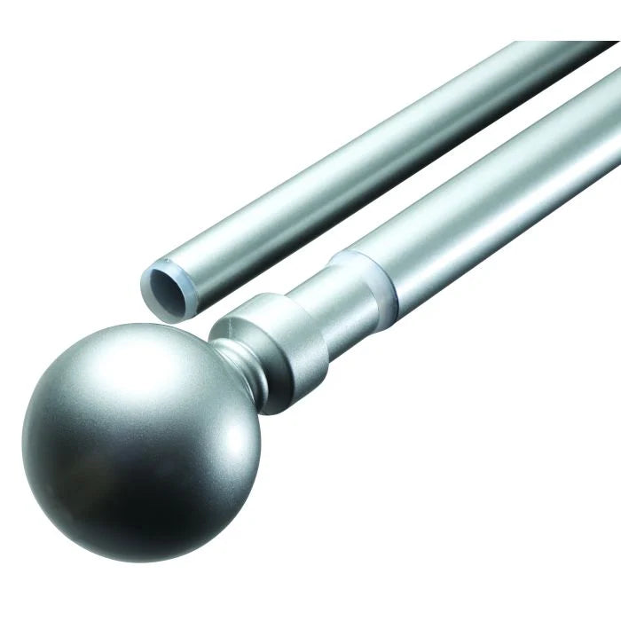 COMBO SET - Silver/Grey Double Curtain Rod Set with Ball Finials