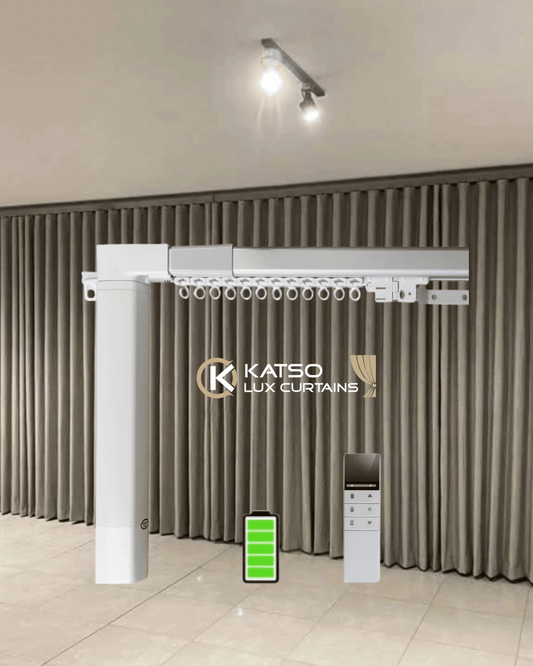 Double Wave Curtain Track Kit, Back Motorised & Front Manual
