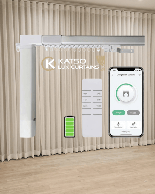 Single Motorised Wave Curtain Track Kit, App/Voice Enabled