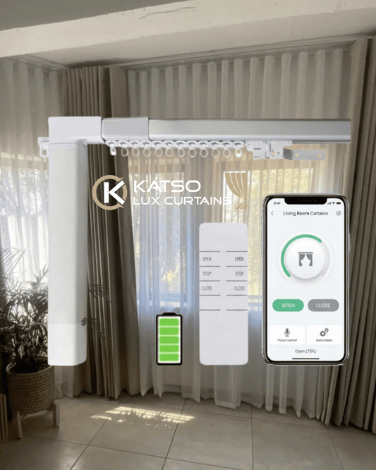 Double Wave Curtain Track Kit, Front Motorised & Back Manual, App/Voice Enabled