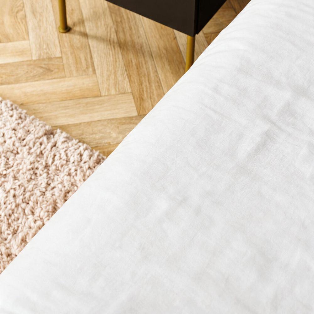 Cotton Collection 400 Thread Count 2 Line Satin Stitch Duvet Cover 6 Piece Set White-Duvet Cover Sets