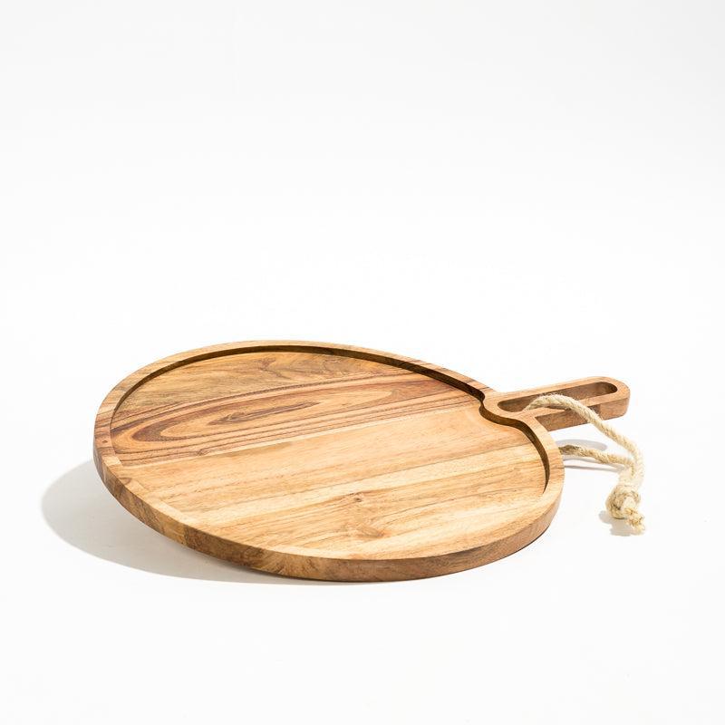 Acacia Wood Round-Edged Paddle Board - Natural-Board