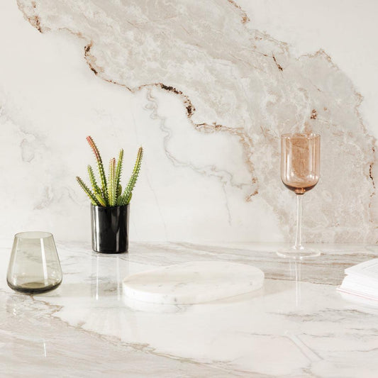 Home.Life Marble Oval Platter-Platters
