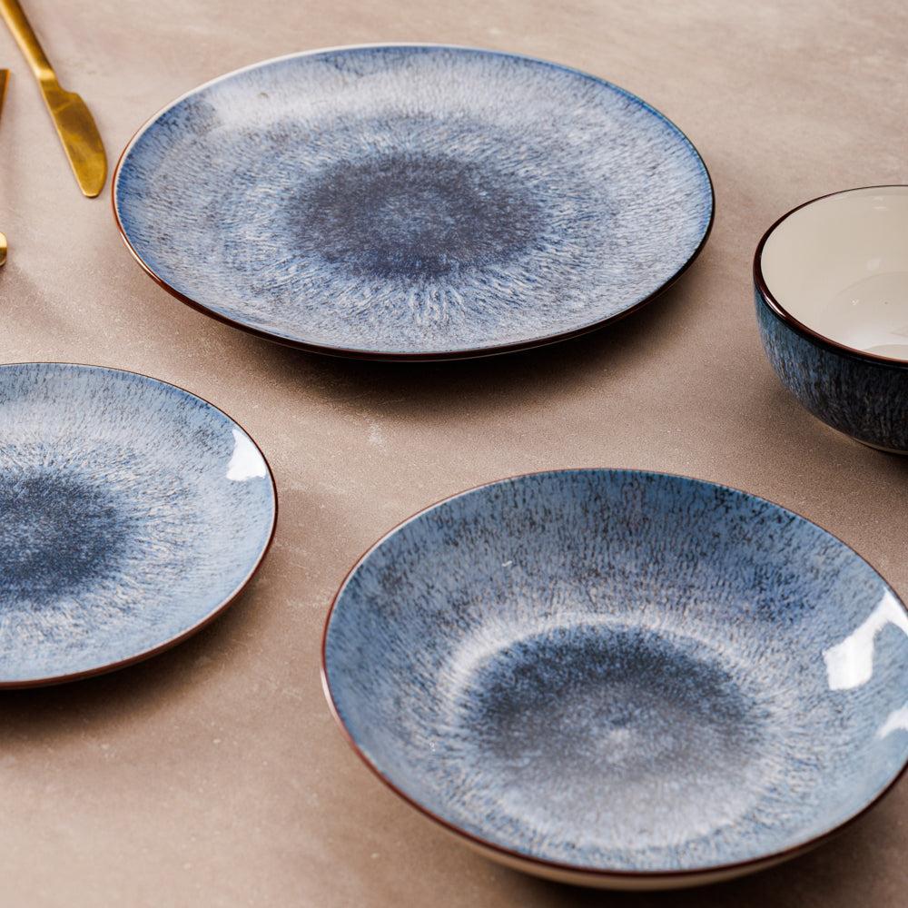 Home.Life Marbled Dinner Plate Blue Haze-Plates