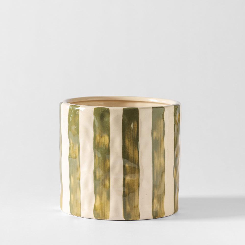 Home.Life Planter Natural Bold Stripe Forest-DÃ©cor