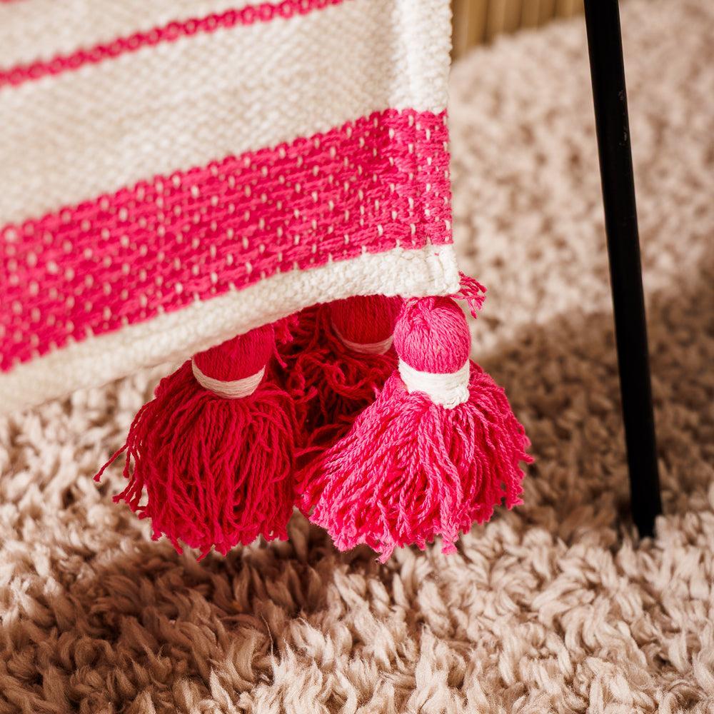 Nest Chenille Throw Pink-Throws