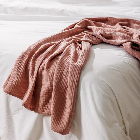 Nest Cotton Hemmed Throw Wisteria-Throws
