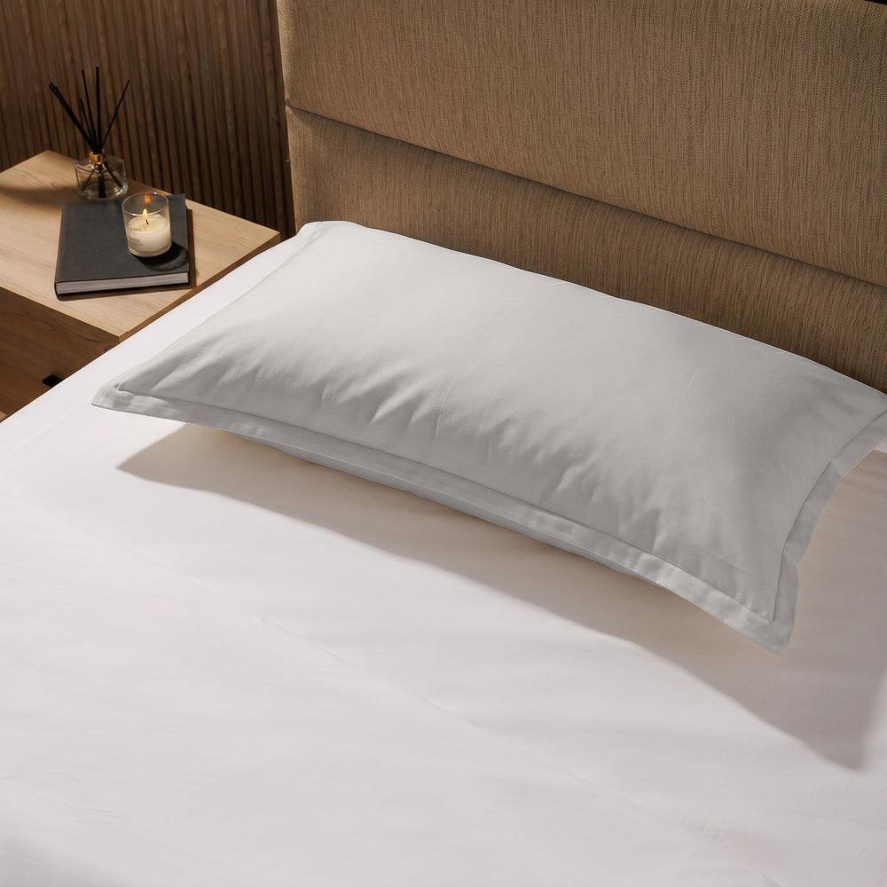 Whisper Soft 500 Thread Count Sateen Egyptian Cotton Oxford Pillowcase Silver-Pillowcases