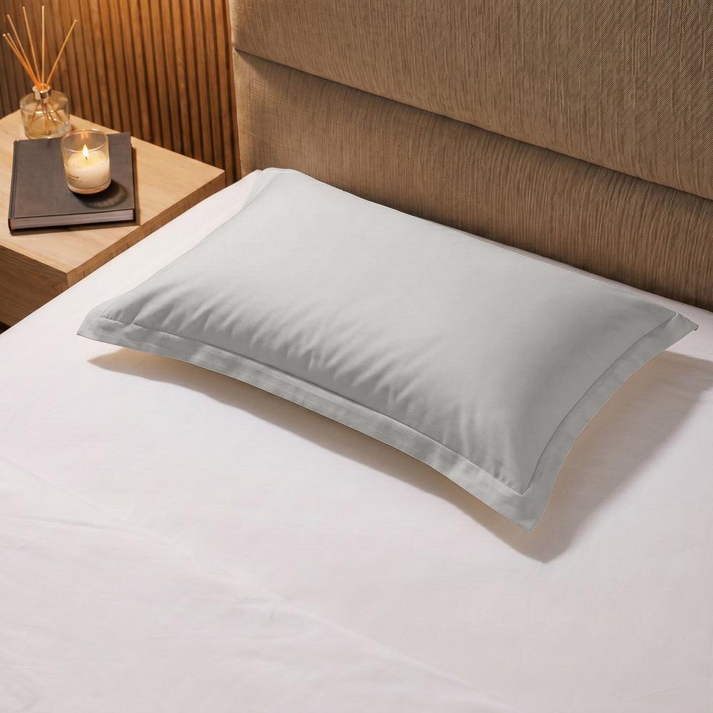 Whisper Soft 500 Thread Count Sateen Egyptian Cotton Oxford Pillowcase Silver-Pillowcases