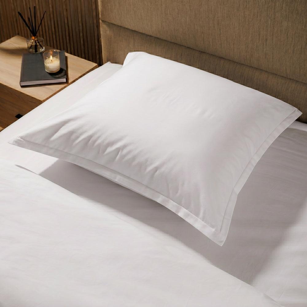 Whisper Soft 500 Thread Count Sateen Egyptian Cotton Oxford Pillowcase White-Pillowcases