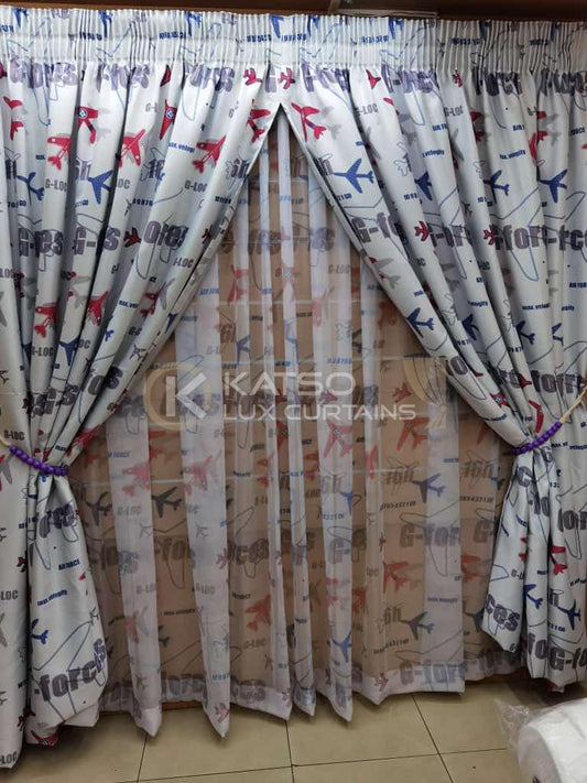 Kids Combo Deal - Curtain Plus Lace - #0010